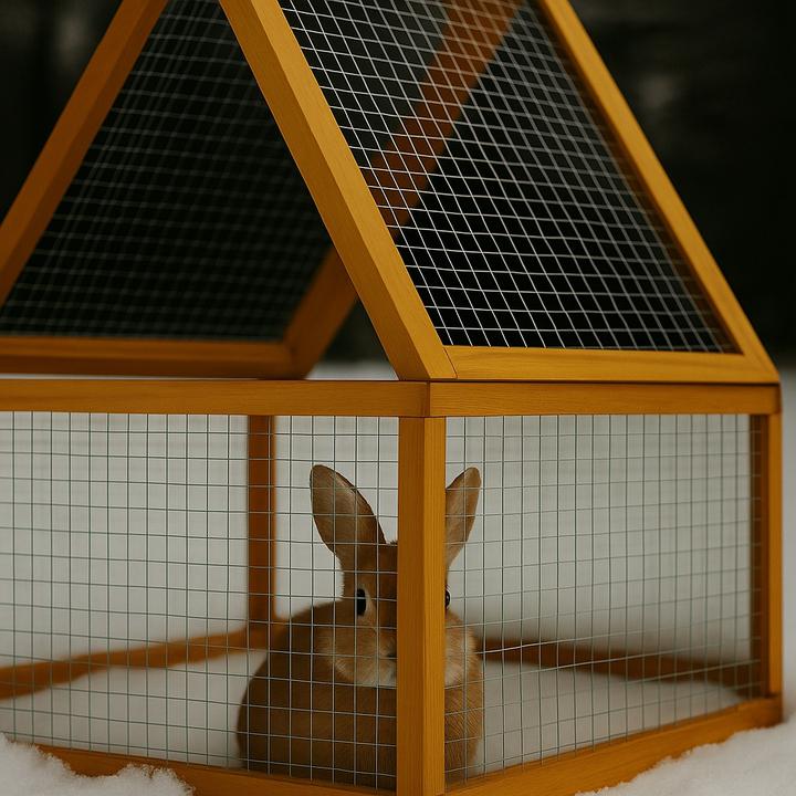 Actual product image Wiltec Free-range enclosure wood 1000x1000x450mm Free-range hutch for small animals Rabbits