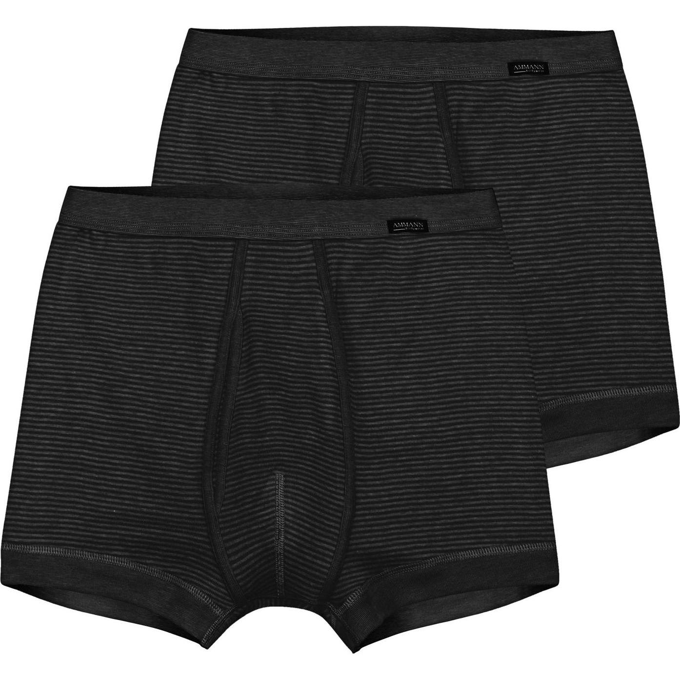 Ammann, Herren, Unterhosen, 2 Herren Unterhosen mit Eingriff Komfortbund hochwertig bequem klassisch, Grau, (L, Einzelpa...