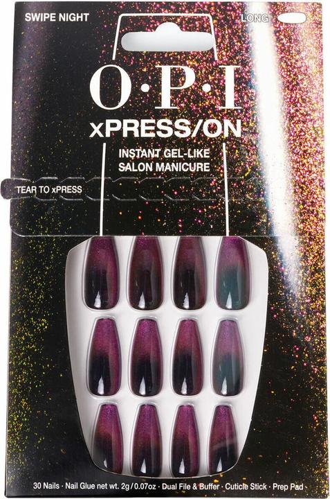 OPI Xpress/On Nail Art (Unghie artificiali, Notte Swipe)