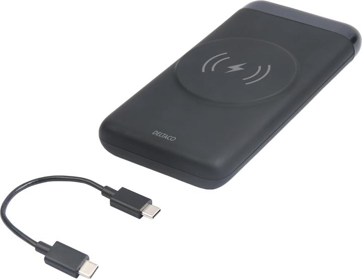 Immagine prodotto Deltaco Powerbank 10.000 mAh, magnetica, senza fili, 1x USB-A, 1x USB-C - Nero (10000 mAh, 18 W, 37 Wh)