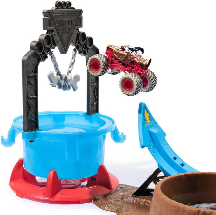 Actual product image Monster Jam Mud Blasters Monster Mutt Dalmatian Dunk Tank