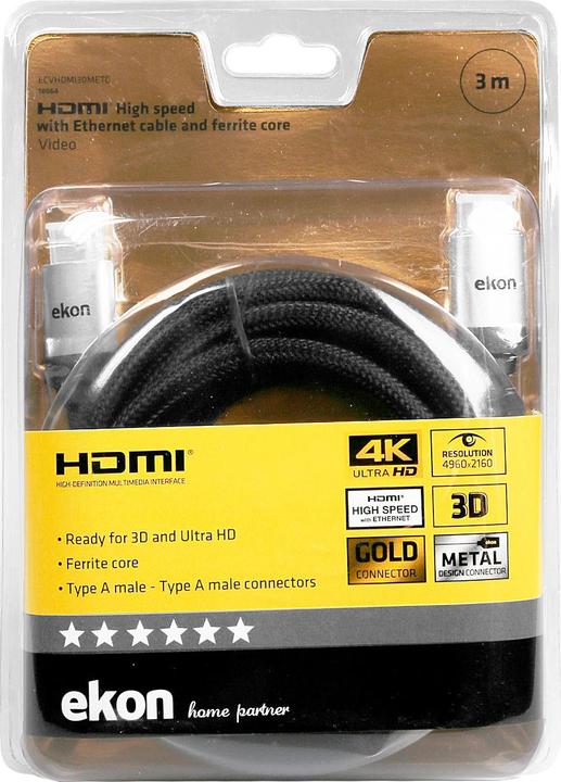 Produktbild Ekon HDMI (Typ A) — HDMI (Typ A) (3 m)