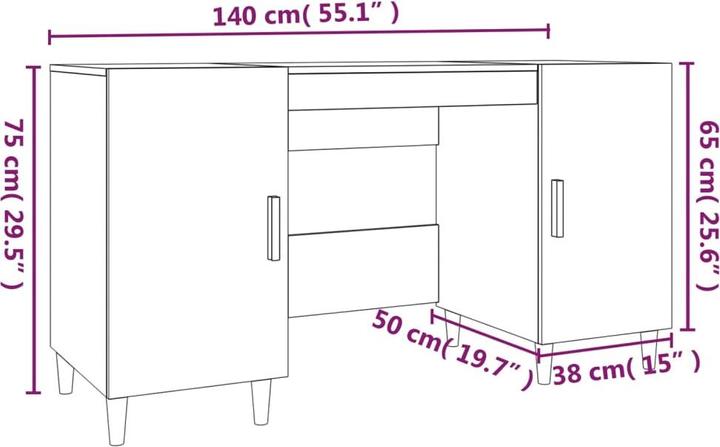 Actual product image vidaXL Schreibtisch (140 x 50 x 75 cm)