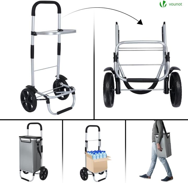 Actual product image Vounot Faltbarer Einkaufstrolley mit Kühlfach und Treppensteiger-Funktion