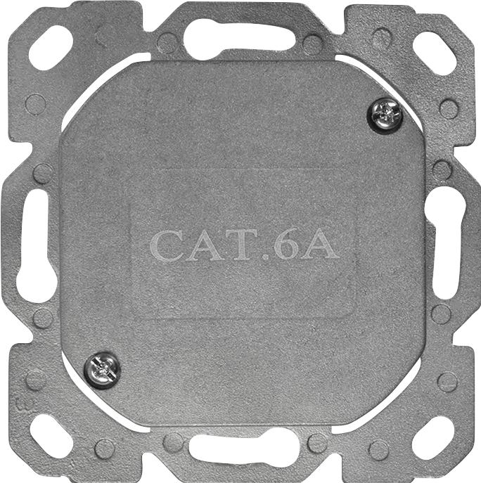 Produktbild LogiLink Cat.6A Netzwerkdose UP 2 x RJ45 geschirmt, signalweiss, senkrechte Kabelzuführung
