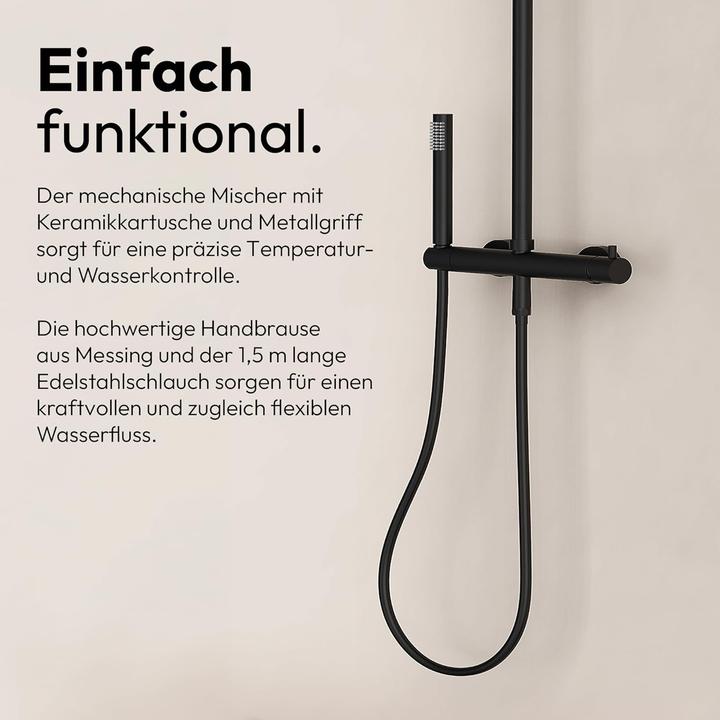 Produktbild Marwell Verstellbare Regendouche mit Handbrause und Flexschlauch