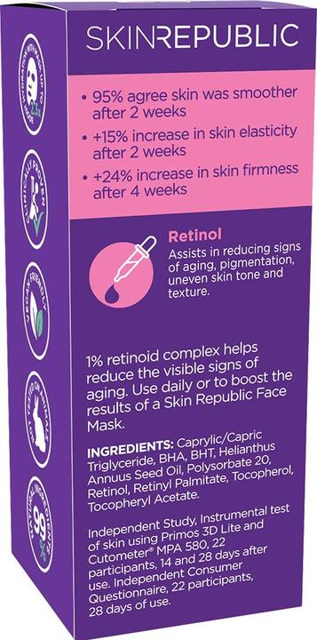Valeurs nutritives et ingrédients Skin Republic Complexe de rétinoïdes 1 (30 ml)