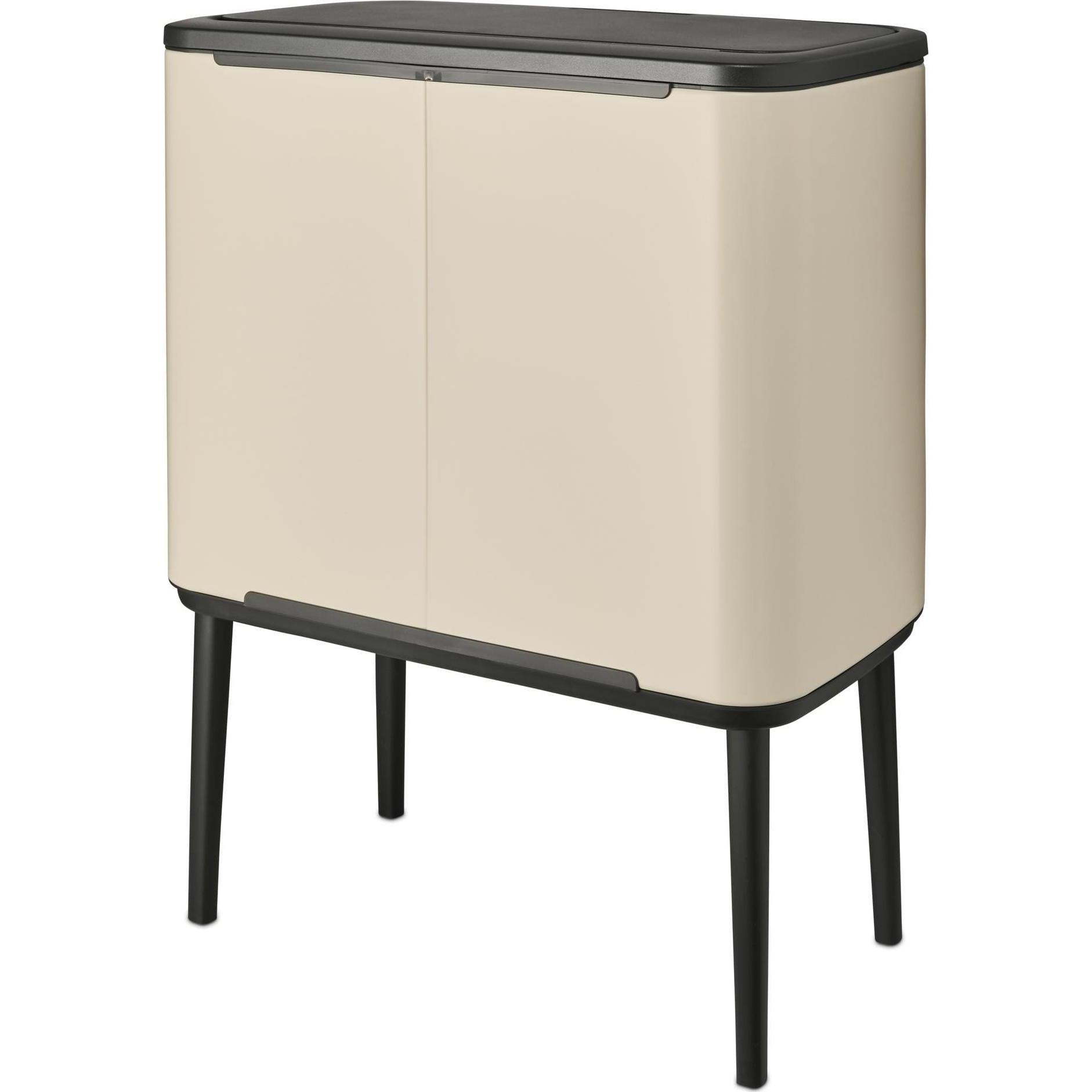 Brabantia Pattumiera per il riciclaggio Bo Touch Bin 36 l, beige chiaro, Pattumiera, Beige