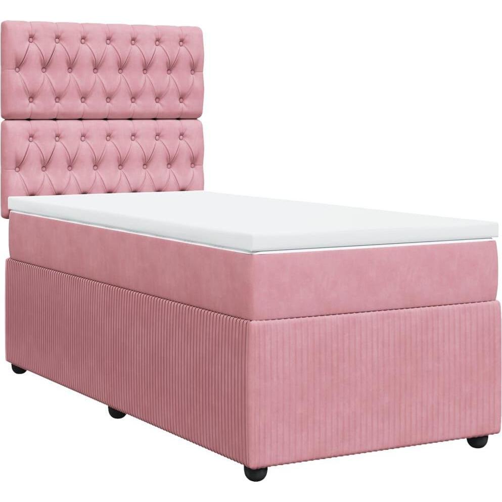 Thumbnail - VidaXL, Bett, Bo x springbett mit Matratze 80 x 200 cm Samt (80 x 200 cm)