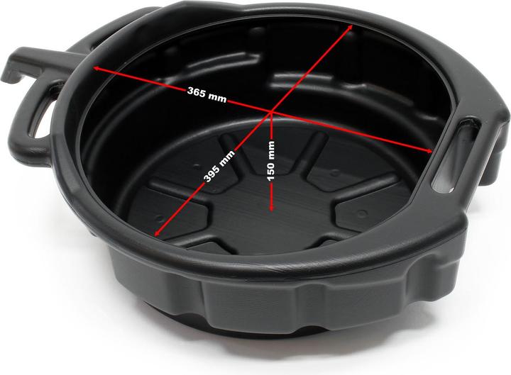 Image du produit Wiltec Ölauffangwanne 15l Ø 45cm Ausgiesser Ölwanne Ölwechsel Ölauffangbehälter Motoröl