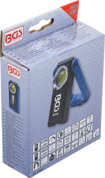 Produktbild BGS COB-LED-Werkstattleuchte mit Magnet und Haken | klappbar | mit induktiver Ladefunktion