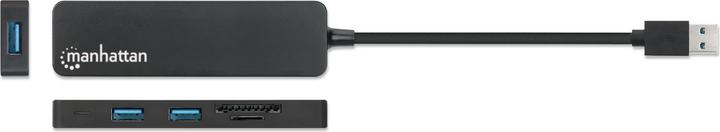 Actual product image Manhattan USB 3.0 with card reader (USB-C, 3 Ports)