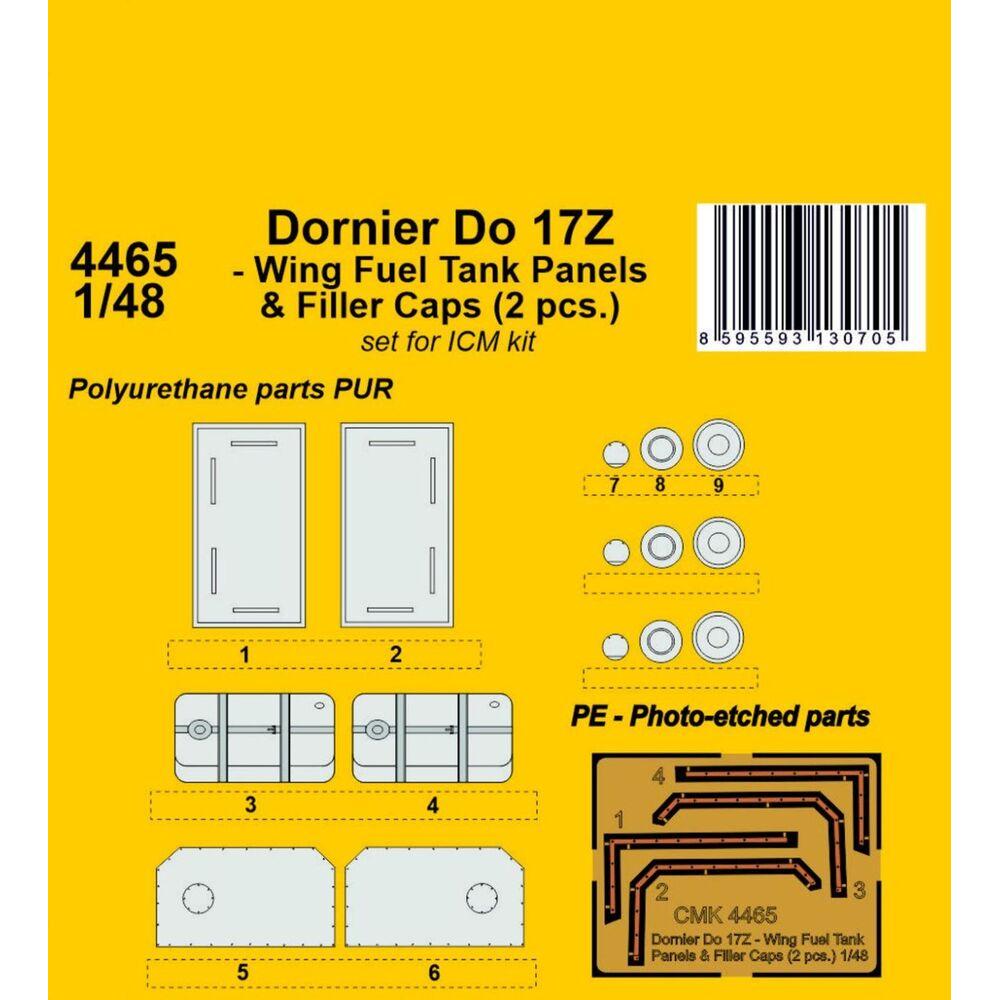 CMK Dornier Do 17Z - Wing Fuel Tank Panels & Filler Caps (2 pcs.) 1/48