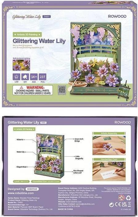 Actual product image Robotime 3D Puzzle Glitzernde Seerose, Motiv: Landschaft / Natur (237 pieces)