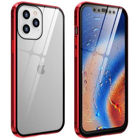 MU Classic 360 Grad Hülle mit Magnet-Technologie (Apple iPhone 12 mini), Smartphone Hülle, Rot