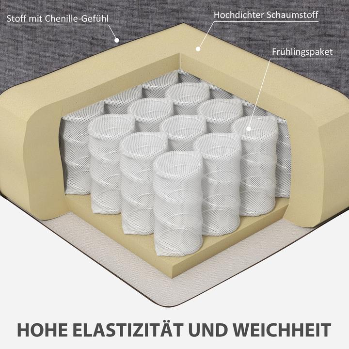 Image du produit Homcom 3-Sitzer-Sofa Polyester Grau (3 places)