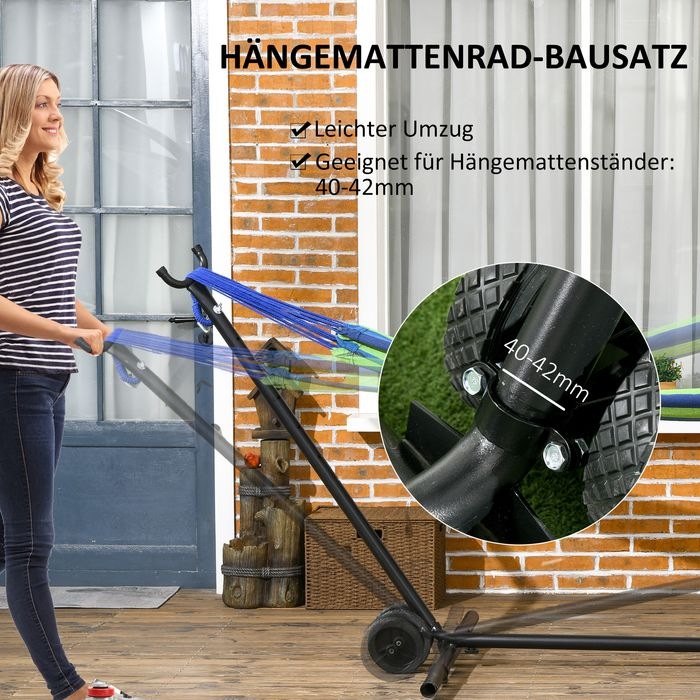 Image du produit Swisshandel24 Kit de roue pour hamac résistant aux intempéries, portable Roue universelle pour pied de hamac