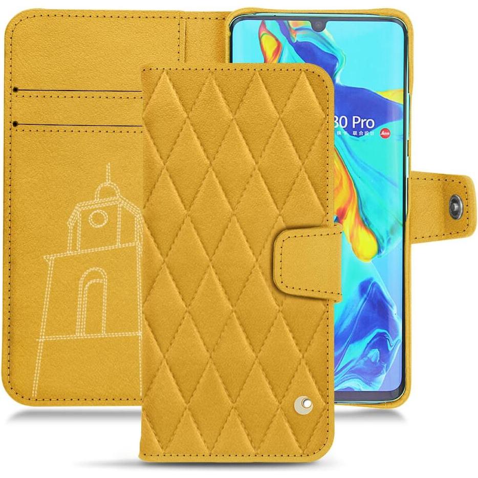 Noreve Lederschutzhülle Wallet (Huawei P30 Pro), Smartphone Hülle, Orange