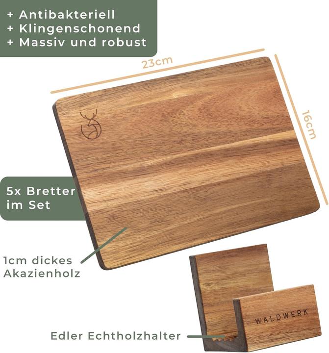 Image du produit 5-teiliges Frühstücksbrettchen-Set mit Ständer