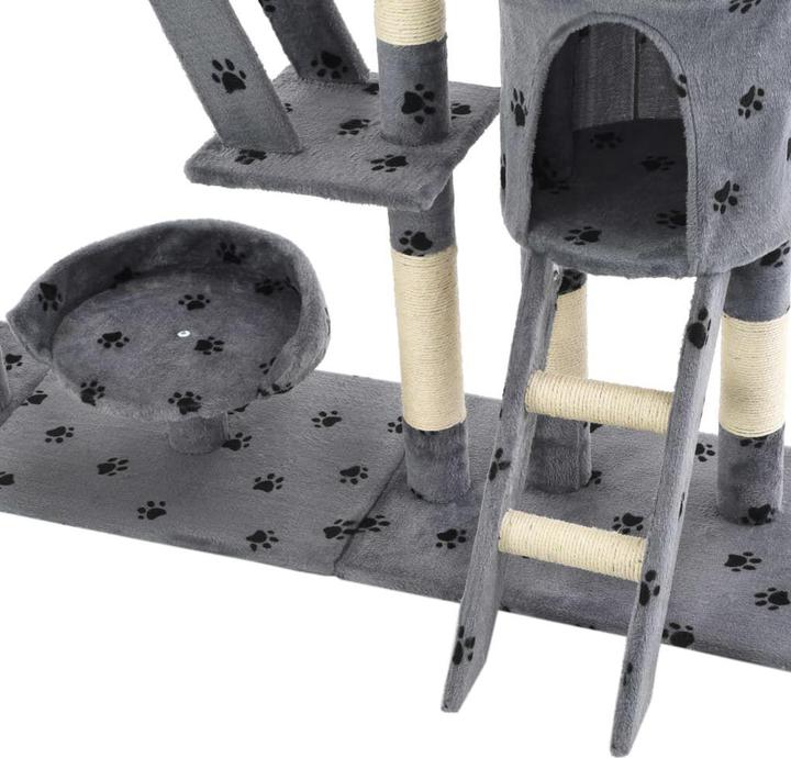 Actual product image vidaXL Kratzbaum (250 cm, Grey with paw pattern)