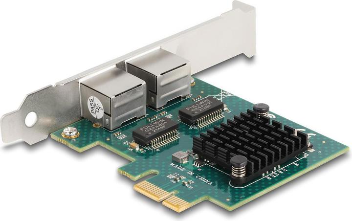 Image du produit Delock Carte PCI Express x1 vers 2 x RJ45 Gigabit LAN BCM (PCI-E x1)