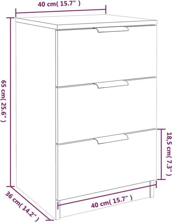 Immagine prodotto vidaXL Nachttisch (40 x 36 x 65 cm)