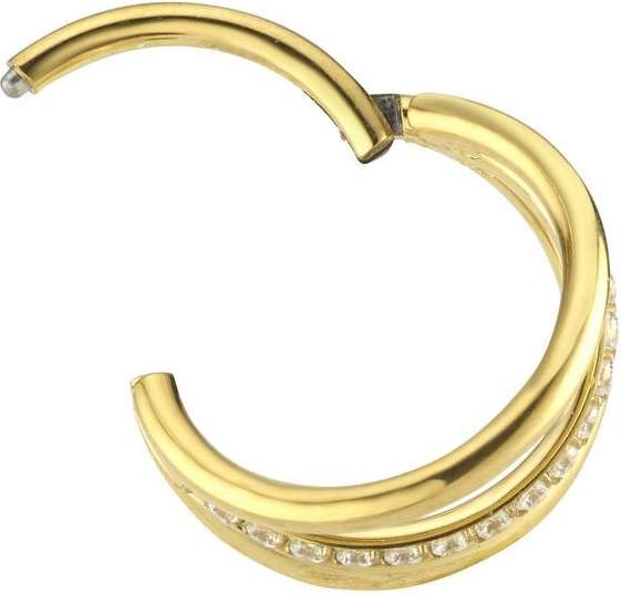 Produktbild Bijouteria Ohrpiercing (Chirurgenstahl 316L, Kristall, PVD Beschichtung (goldfarbig))