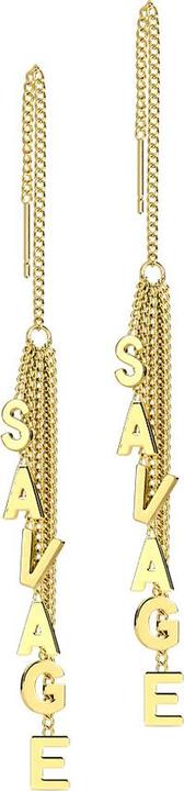 Image du produit Star Piercing Boucles d'oreilles plaqué or chaîne chute libre arbre lettre Savage (sans laiton, Acier chirurgical 316L)