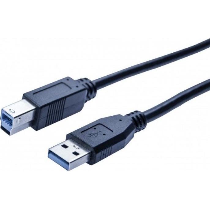 Exertis Connect USB 3.0 Kabel, USB 3.0 St. A / USB 3.0 St. B, schwarz, 5,0 m Unterstützt Transferraten bis USB Super (5 ...