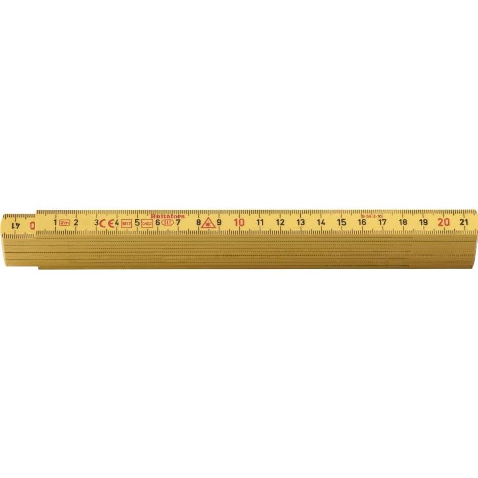 Hultafors, Strumento di misurazione della lunghezza, Tommestok 2m 10led gul, fremstillet i glasfiberforstaerket polyamid, 15mm bred, med mm på be (2 m
