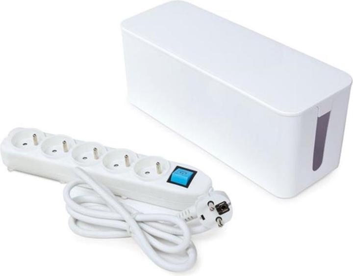 Productafbeelding Velleman 5-Voudige Stekkerdoos Met Kabelbox - Stekker Type E (Frans Systeem) (5x, CEE 7/5, 1.50 m)