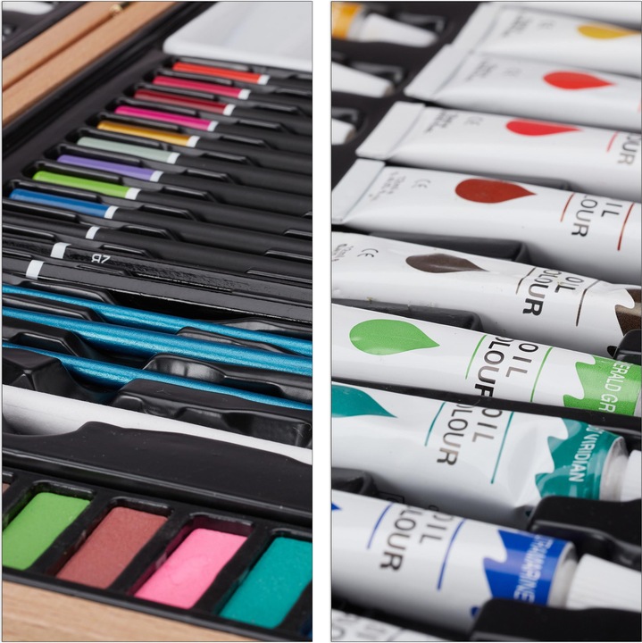 Image du produit Relaxdays Coffret pour peinture (Marron clair, 56 x)