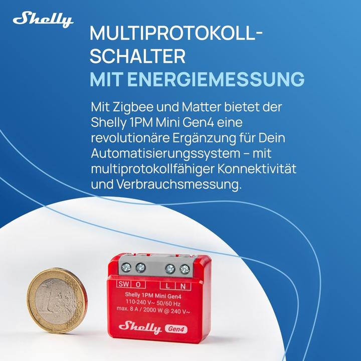Produktbild Shelly 1PM Mini Gen4 (Schaltaktor)
