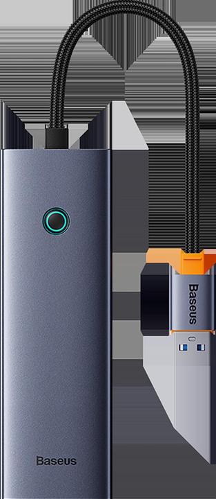Produktbild Baseus 4in1 Hub UltraJoy USB-A to USB 3.0 RJ45 (space grey) (USB-A, 4 Ports)