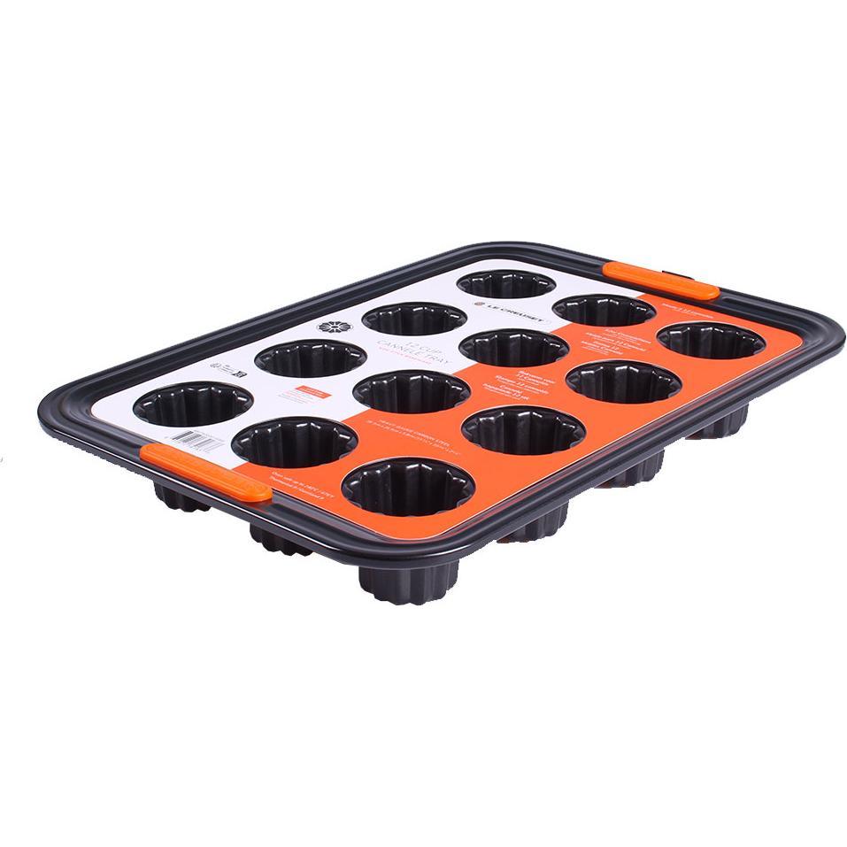 Le Creuset Piastre da 12 pezzi - Alluminio - Rivestimento antiaderente, Teglia + Stampi da forno, Nero