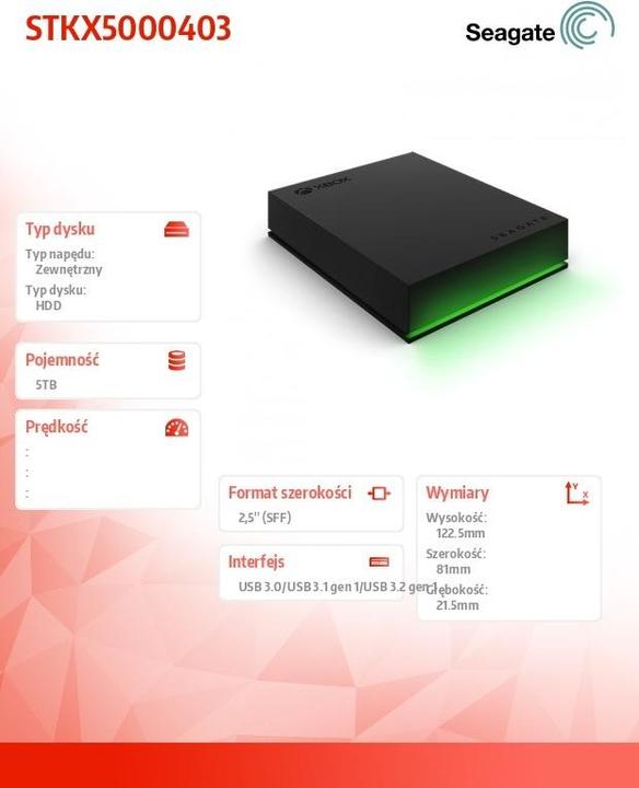 Image du produit Seagate Game Drive For Xbox 5tb Black (5 To)