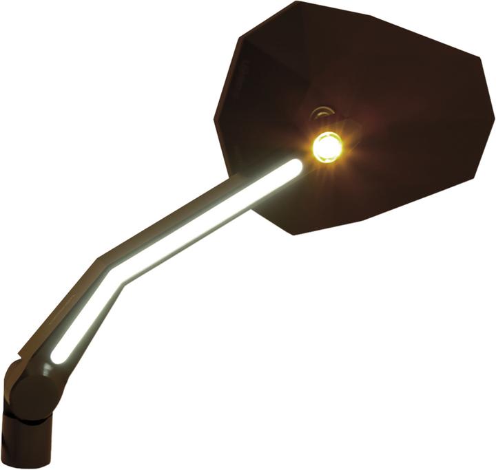 Actual product image Highsider Mirror STEALTH -X4 with LED indicator / position light black