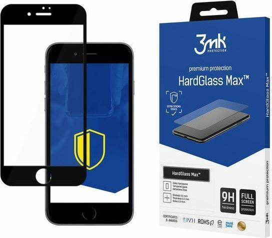 Produktbild 3MK HardGlass Max Displayschutz, Apple, iPhone 8, Tempered Glass, transparent/Weiss (1 Stück, Apple iPhone 8)