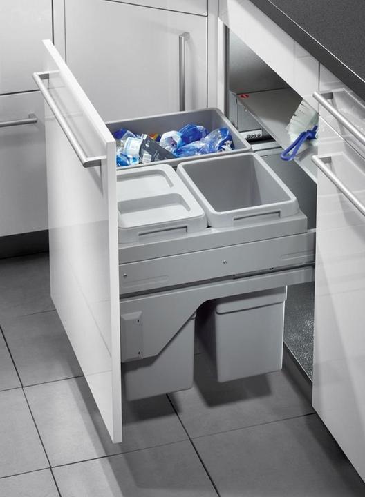 Produktbild Hailo Einbauabfallsammler, Euro Cargo-S, 3610631,KB 600, 56l, KF, hellgrau (56 l)