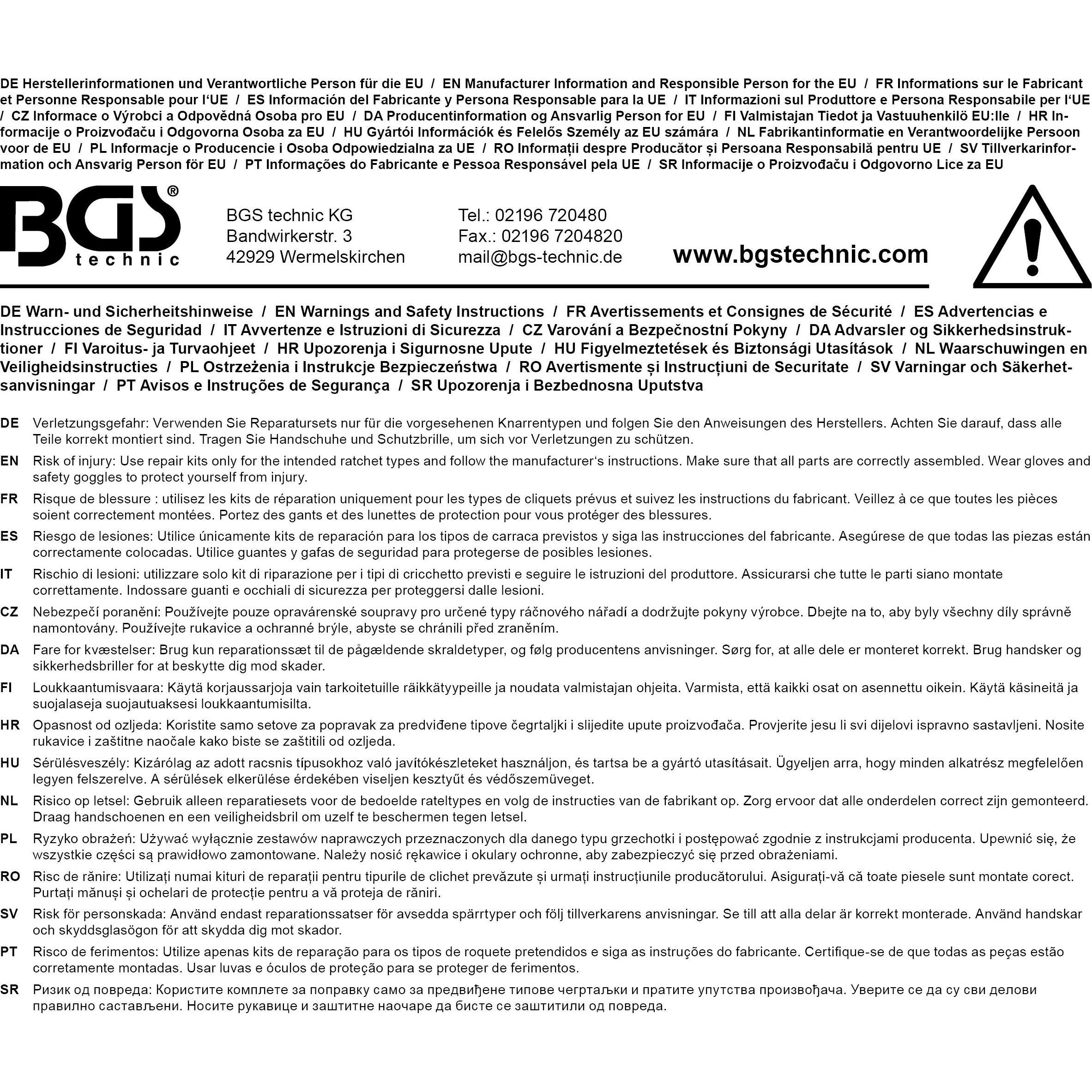 Thumbnail - BGS, Ratsche, Reparatursatz für Knarrenkopf für Art. 2315, 1204