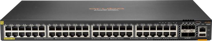 Produktbild HPE E Aruba 6200F Switch 4 SFP+ Ports, PoE, ACL, QoS, OSPF Routing, VSF Stacking, Analytics (52 Ports)