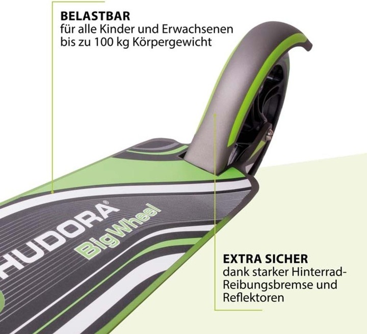 Productafbeelding Hudora Scooterwiel RX205 - Grijs/Groen