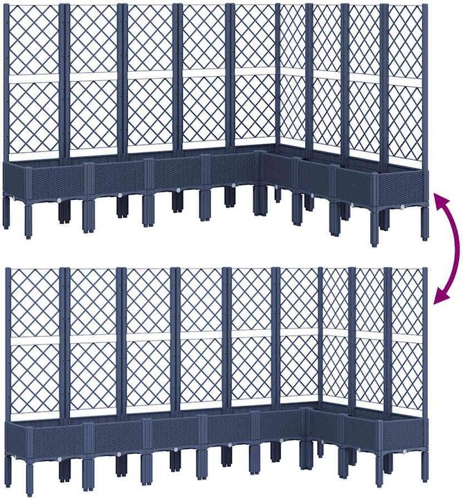 Image du produit vidaXL Bac à plantes avec treillis PP
