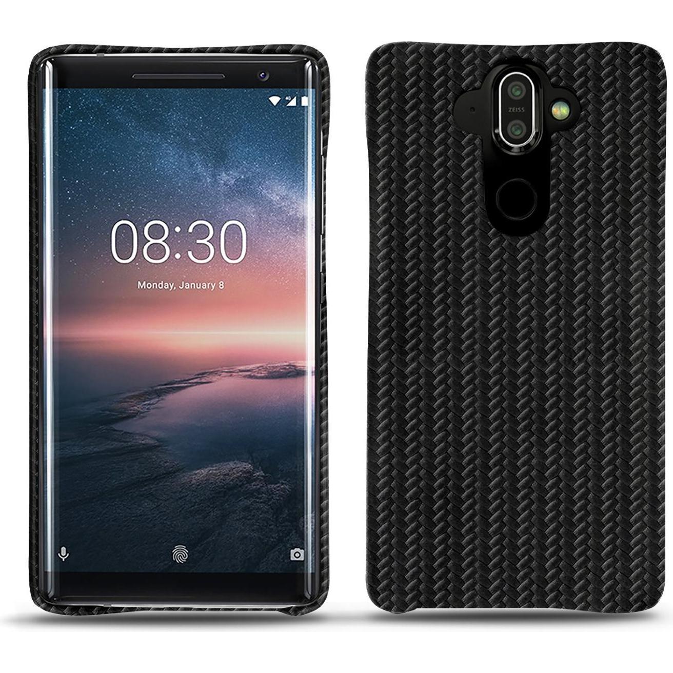 Noreve Lederschutzhülle (Nokia 8 Sirocco), Smartphone Hülle, Schwarz
