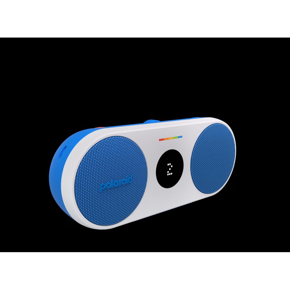 Polaroid P2 Music Player (15 h, Akkubetrieb), Bluetooth Lautsprecher, Blau, Weiss