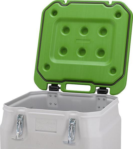 Actual product image Cemo Hazardous goods box mobile Box grey Lid green 250 litres