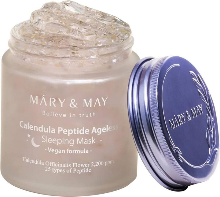 Actual product image Mary&May Vegan Calendula Peptide Ageless Sleeping Mask 110g Deep Hydration with Calendula Petals and 25 Types (110 g)