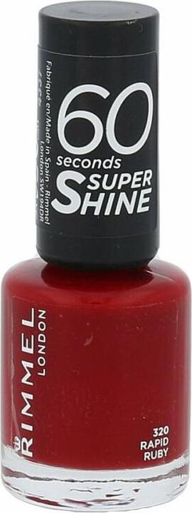 Actual product image Rimmel London 60 Seconds Super Shine (320 Rapid Ruby, Colour paint)