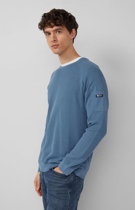 Produktbild s.Oliver Strickpullover Strukturierter Raglanpullover aus Baumwolle mit Ärmeltasche (XL)