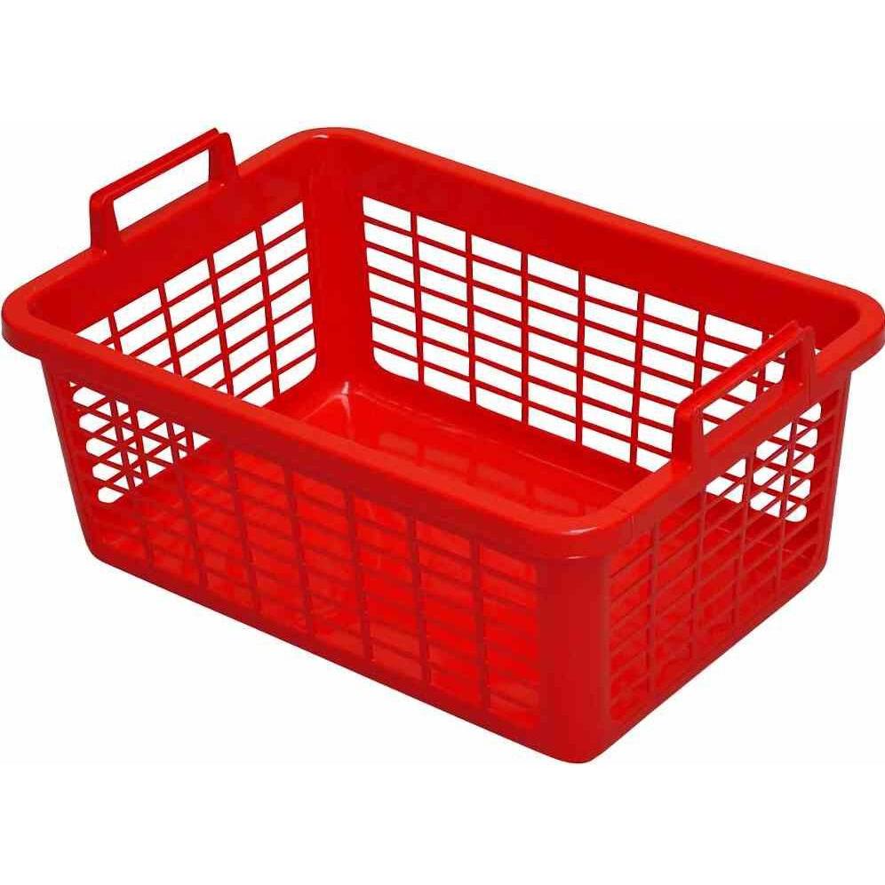 Lockweiler, Wäschekorb, Wäschekorb aus Kunststoff in Farbe rot, 50x35x20 cm, 26 l, eckig (26 l)